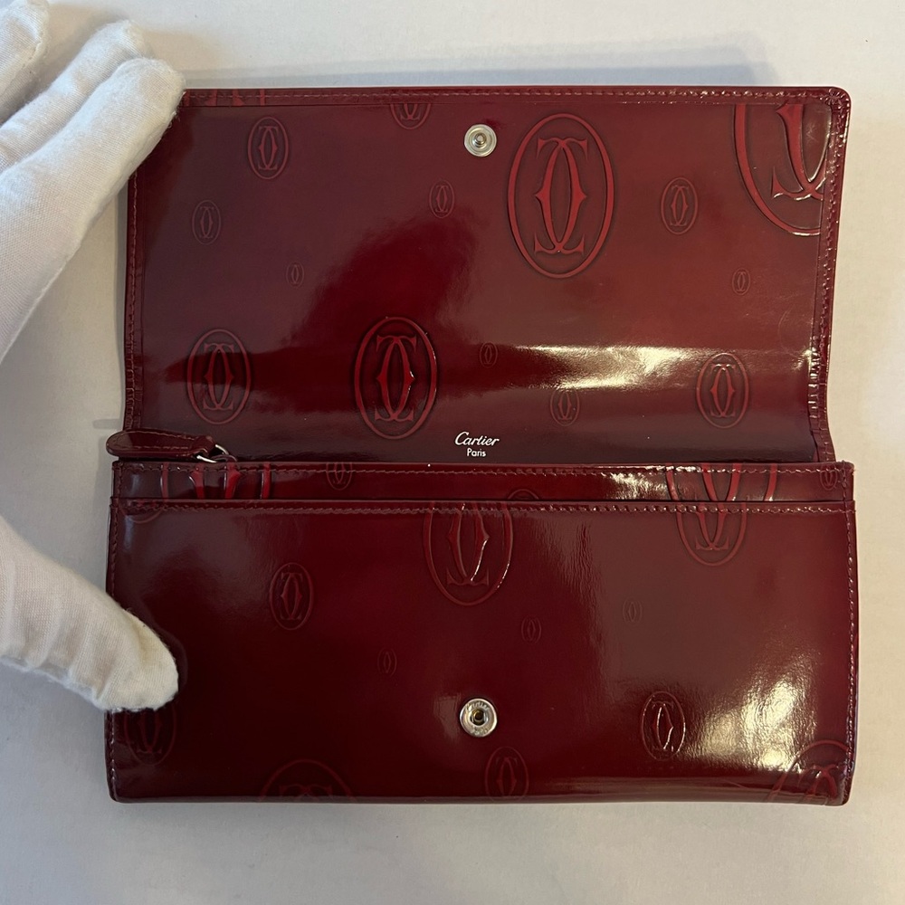 Cartier Happy Birthday Patent Leather Bifold Long Wallet - Picture 2 of 13